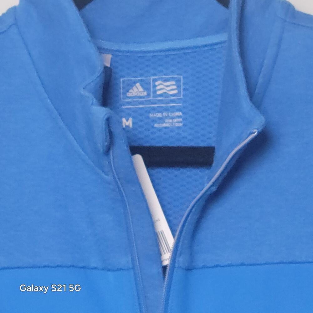 ADIDAS 1/4 Zip Long Sleeve Soft Jacket Blast-Blue Men's M ADI CLBPRFQZLYR - Picture 4 of 11
